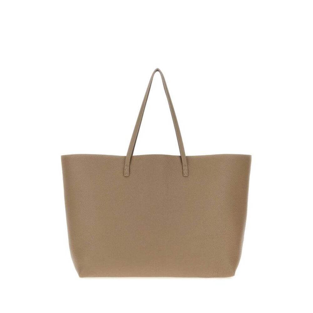 Fendi Women Dove Grey Leather Medium Roll Shopping Bag